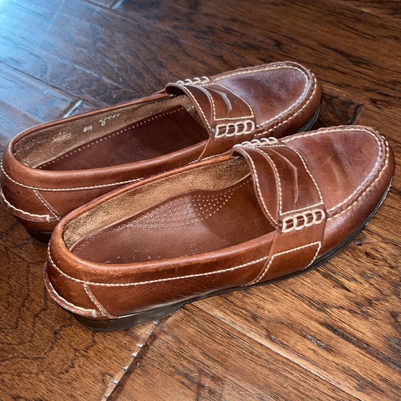Cole Haan mens brown dress shoes 8.5 penny loafers slip-on 👞 business work shoe - Picture 5 of 14